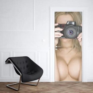 Imagem de Adesivo de Porta Fotógrafa Nua 02 - Império da Impressão, P - 70cm x 2