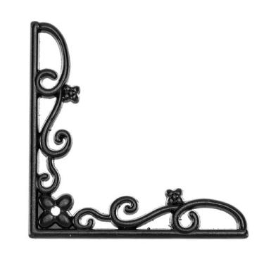 Imagem de Cantoneira Fina Flor Grande 4 Peças Enfeite Espelho Bandeja - Metallic