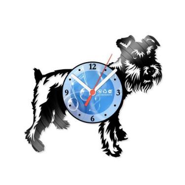 Imagem de Relógio De Parede Disco Vinil Animais - Schnauzer - VAN-059 - Modernar