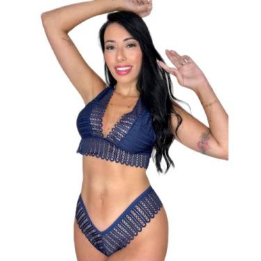 Imagem de Conjunto de Sutiã Sem Bojo e Calcinha Renda Feminino Sexy Lingerie Sen