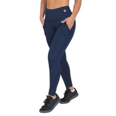 Imagem de Legging Feminina Fitness Bolso Azul Escuro - Manalinda, Azul escuro, G