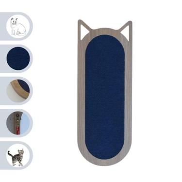 Imagem de Arranhador Gato Piso Parede modelo Frajola Grande - Amadeirado - Azul 