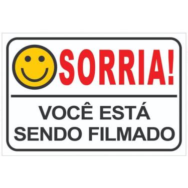 Imagem de Placa Sorria Você Está Sendo Filmado Tam 15x10 - 10un - DGTEC