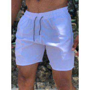 Imagem de Shorts Masculino Tactel Branco Praia Piscina - life style, P