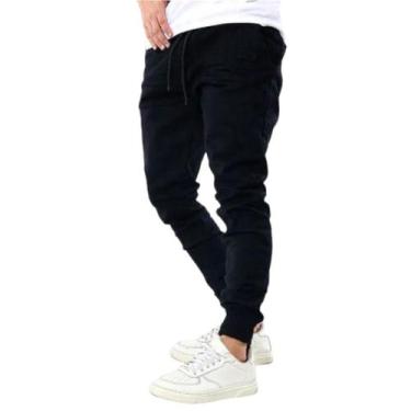 Imagem de calça jogger jeans masculina premium - clickstore1, Preto, M