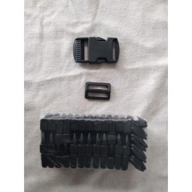 Imagem de Fivela de engate preta pacote com 10 unidade com passador - Armarinhos