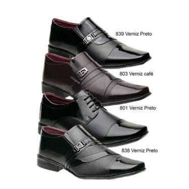 Imagem de Kit 4 Pares De Sapato Social Masculino Em Verniz/sintetico - Iden Shoe