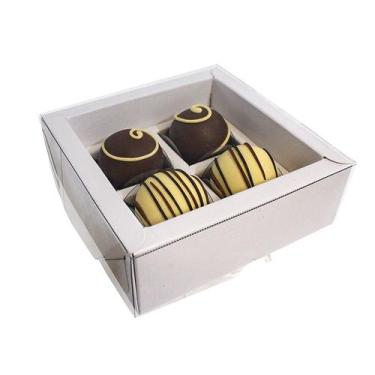 Imagem de Caixa para Doces Borda Premium Tampa de Acetato e Berço Incluso - Bran