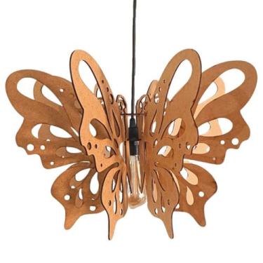 Imagem de Luminária Teto tipo Pendente BORBOLETA MDF - Completa - CORALISA, MDF 