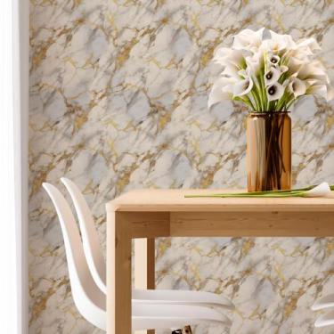 Imagem de Papel De Parede Adesivo Cozinha Bege Bancada Dourado - Criptonita, 12m