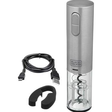 Imagem de  Saca Rolha Abridor de Vinho Inox W10 Bivolt Recarregável LED Black&Decker W10