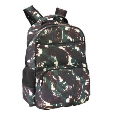 Imagem de Mochila LS Para Notebook 17 Pol. Verde Camuflado 6 Divisões Em Nylon -