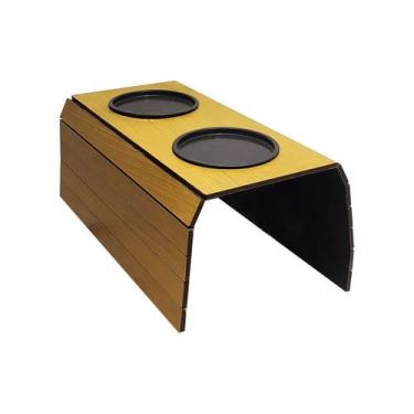 Imagem de Esteira para Braço de Sofá Flexível com Porta Copos Amarelo Rustico Md