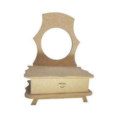 Imagem de Mini Penteadeira com Espelho e 1 Gaveta 23cm Mdf Madeira - ATACADÃO DO