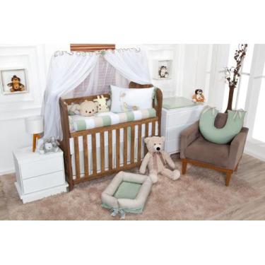 Imagem de Kit Berço Americano Menino Floresta Clean Verde Erva Doce  11 Peças 10