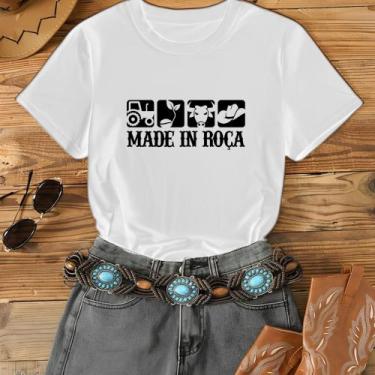 Imagem de Blusa Manga Curta Nova Moda Agro Cowboy Country Made in Roça - NoBrand