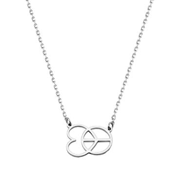 Imagem de Colar Peace Love Hippie Hippie Jóias Modernas Presente de Dama de Honra, Aço inoxidável, n