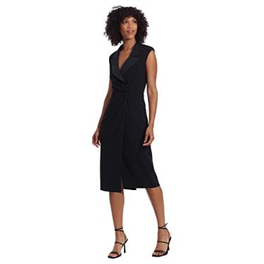 Imagem de Maggy London Vestido feminino de smoking blazer, Preto, 46