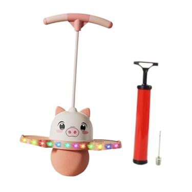 Imagem de Dynwave Pogo Jump Ball Jump Board com exercício leve, forte aderência, brinquedo engraçado de salto alto, bola quicando para jogos, playground, fitness, Rosa