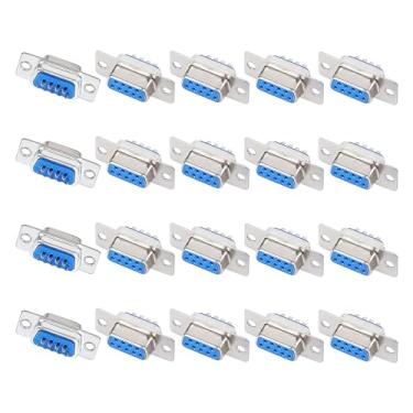 Imagem de uxcell 20 peças conector DB9 9 pinos conector D-Sub RS232 tipo de solda serial DB9 conector fêmea PC cabo conversor