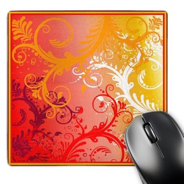 Imagem de 3dRose Mouse pad LLC 20 x 20 x 0,63 cm, redemoinhos vermelhos e dourados (mp_7405_1)