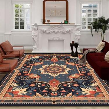 Imagem de Tapete de luxo grande para sala de estar, sofá retrô de tamanho grande, tapetes de área, quarto, vestiário, lavável, DT, 5204, flanela, 8,100 x 200 cm, 39,4 x 78 pol.