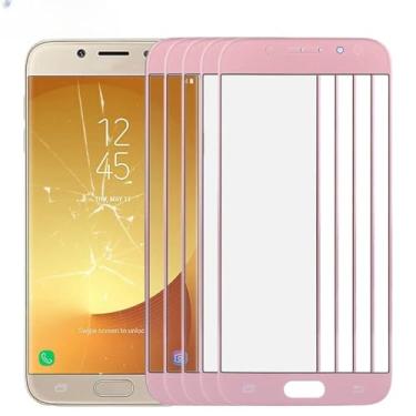 Imagem de HONGYAN Peças de substituição de telefone celular 10 PCS Lente de vidro externo da tela frontal para Samsung Galaxy J7 / J730 Acessórios telefônicos