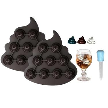 Imagem de Bandeja de gelo para cocô, moldes engraçados de silicone para coquetéis, uísque, bebidas frias, chá, café, molde de gelo para bar, festival de casamento, máquina de gelo de silicone para cerveja