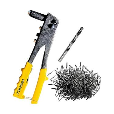 Imagem de Kit Rebitadeira Manual + 500 Rebites, 25 cm, Chave de Aperto 4 Pontas