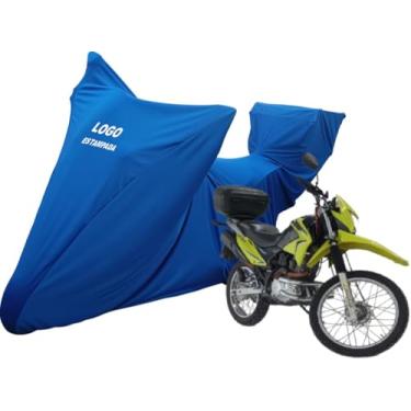 Imagem de Capa Tecido Lycra Moto Honda Nxr 150 Nxr150 Com Baú Bauleto (Azul)