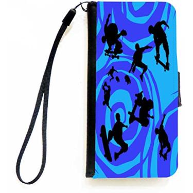Imagem de Rikki Knight Capa carteira flip psicodélica para skate na água com aba magnética para Apple iPhone 5c