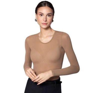 Imagem de Segunda pele  com manga longa  fio 40, cor bege  marca. marabá, unico