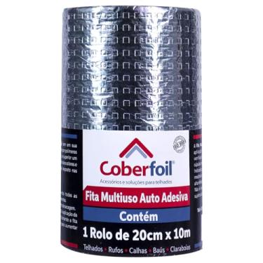 Imagem de Manta Asfáltica Adesiva Multiuso Metalizada Várias Medidas Tamanhos Auto Colante Vedação para Telhados Calhas Rufos Alta Resistência e Durabilidade Vazamentos Vedação Refletiva Aluminizada Fita (20cm)