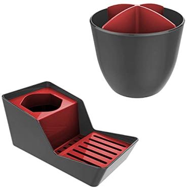 Imagem de Kit Organizador De Pia Detergente + Escorredor Talheres - Chumbo Crippa - Vermelho