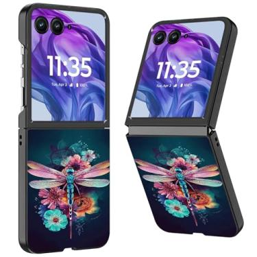 Imagem de WZCJDHMJ Capa para Motorola Razr Plus 2024, fina, fina, rígida, policarbonato antiarranhões, capa protetora à prova de choque para Moto Razr 50 Ultra, linda libélula