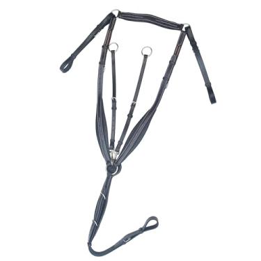 Imagem de Peitoral inglês Exion Designer costurado macio forrado com acessório de corrida | Coleira de peito inglês de couro premium para cavalos