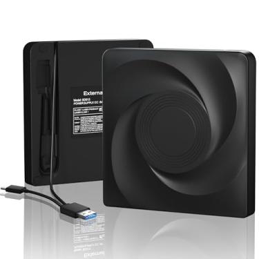 Imagem de Wbacon Unidade Blu-ray externa, USB 3.0 Tipo-C gravador de DVD externo óptico, gravador Bluray externo compatível com laptop Windows/MacOS/Linux Desktop