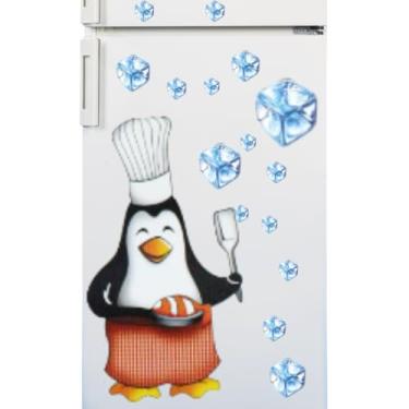 Imagem de Adesivo 3D Decoração Pinguim de Geladeira Chefe de Cozinha - Modelo: CHEFE PEIXE