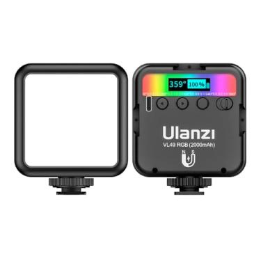 Imagem de HollyWave Mini Luz LED RGB Recarregável VL49 Preto, Temperatura 2500K-9000K, Bateria 2000mAh, Iluminação para Foto e Vídeo