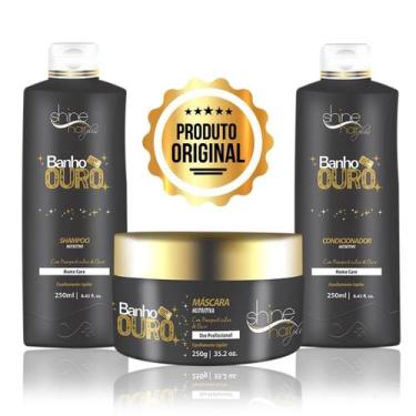 Imagem de Kit Banho de Ouro Shine Hair 3x250ml - Shine Hair Plus