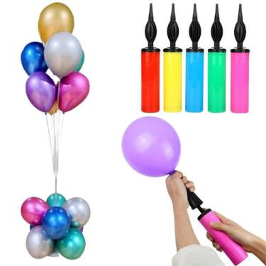 Imagem de Kit Suporte 1,30m 7 Hastes Bombinha Encher Balão Decoração - Crgfestas