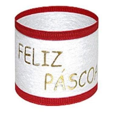 Imagem de 10m Fita Feliz Páscoa Aramada Tnt 3,5cm X 10m - Fitas Regina Woldmann,