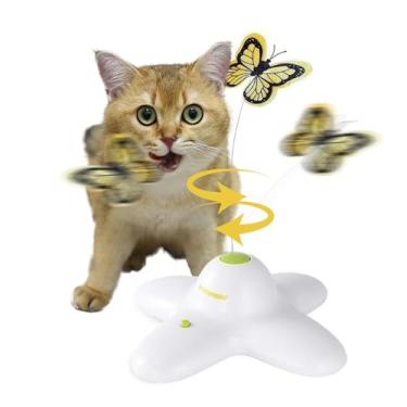 Imagem de ALL FOR PAWS Brinquedos para gatos interativos borboleta, inseto, gato, brinquedo automático estimulante para gatinhos, enriquecimento para gatos em ambientes internos