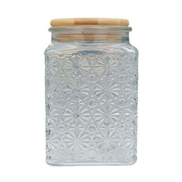 Imagem de Pote De Vidro Com Tampa De Madeira 750ml Freecom - Mimo Style