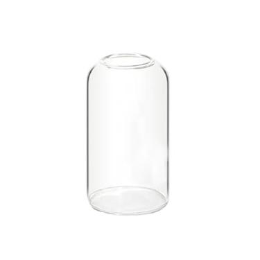 Imagem de WGVI Vaso cilíndrico, largura 5,6 cm, altura 8,9 cm, recipiente floral de vidro transparente para mesa de centro de mesa para festa de casamento, evento de decoração de casa, presente, 1 peça