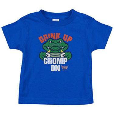 Imagem de Roupas de novato da Smack Apparel Florida Football Fans. Beba até Chomp On. Camiseta infantil azul (2T-4T) (2T)
