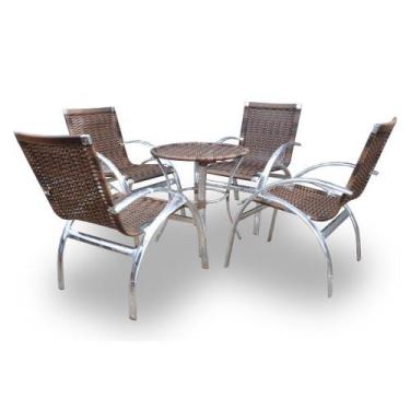 Imagem de Conjunto de Mesa Elíptico - 4 Cadeiras + 1 Mesa - New Garden 