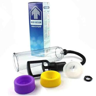 Imagem de Bomba Manual Peniana, Anel de descompressao rapida, 25 cm x 7 cm, com 3 Anéis de Silicone - Melhora da Irrigacao Sanguinea do Penis