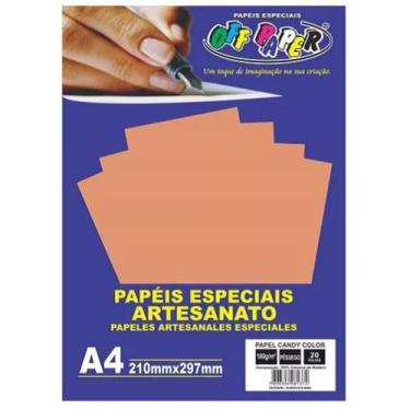 Imagem de Papel Candy Color Pessego 180g A4 20 Fls - Off Paper