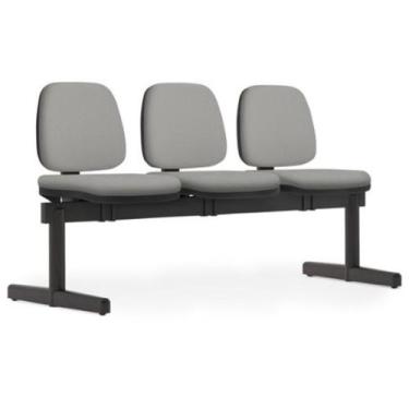 Imagem de Cadeira Longarina 3 Lugares Recepção Sala de Espera Work F02 Crepe Cin